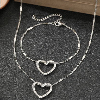 Kawaii Twisted Heart Stainless Steel Jewelry Set 💖✨ - Luxurious & Trendy Gift for Her! 🎁