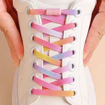 ✨Bouncy Rainbow No-Tie Laces 🌈 - Fun & Stylish Elastic Shoelaces for All Ages! 🎉 - Pixie Quill