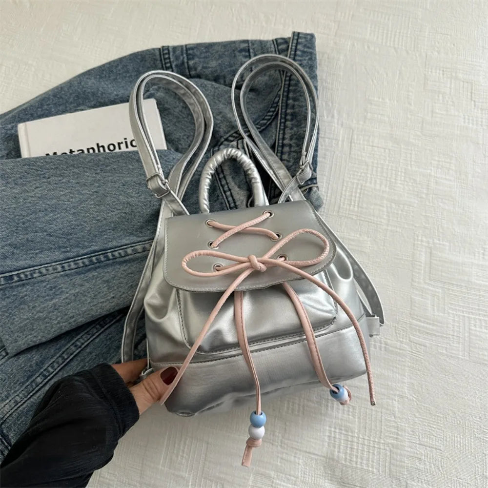 Kawaii Mini PU Backpack 🎒✨ Cute Girls' High-Capacity Shoulder Bag for School & Leisure 💖