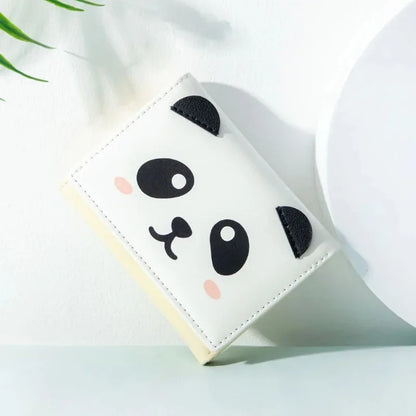 Cute Panda Small Money Clip Pocket Wallets for Students Mini Coin Purse Ultra-thin Small Buckle Card Bag Billeteras Para Mujer