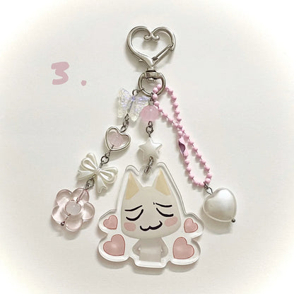 Toro Inoue Keychains Beaded Metal Charms With Lobster Clasp Y2K Fun 🎀