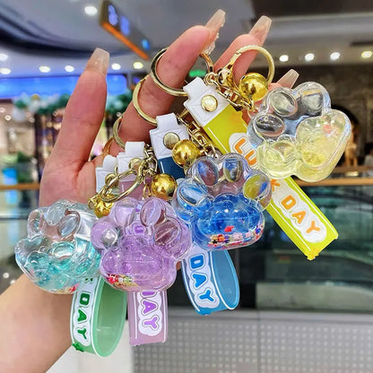 ✨ Cute Cat Claw Bubble Bead Liquid Flowing Sand Keychain Pendant 🌈 Perfect Friendship Gift for All! 🐾 - Pixie Quill