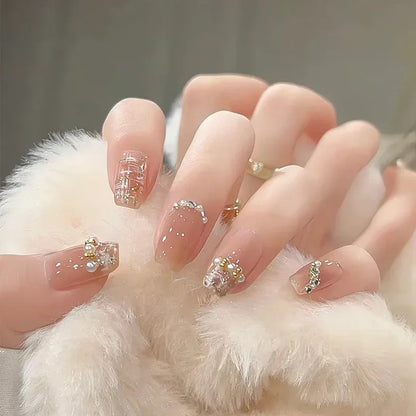 Kawaii 24pcs Pink Butterfly Press-On Nails 🦋💖 | Jelly Gel False Nail Tips for Lovely Girls 🌸✨ with Easy Application Tools