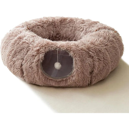 Cuddly Cat Adventure Tunnel 🐾✨ - Plush Cozy Bed & Play Zone for Indoor Felines! 🐱💕