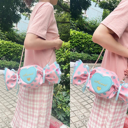 Kawaii Candy Dot Mini Handbag 🍭✨ Sweet Lolita Crossbody Bag for Girls - Adorable Sugar Shape Shoulder Purse!