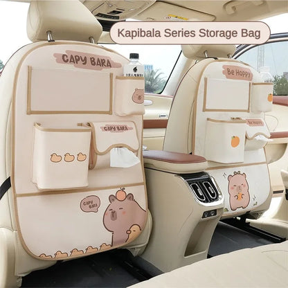 Adorable Kawaii Car Seat Storage Bag 🐻🐰 - Multifunctional Anti-Dirty Backseat Organizer for a Mess-Free Ride! 🚗✨