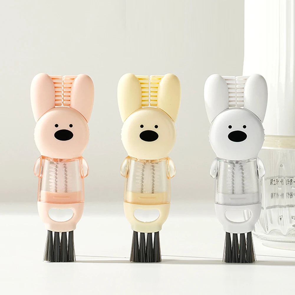 Kawaii 4-in-1 Cup Lid Cleaning Brush 🥤✨ Portable & Adorable Water Bottle Scrubber for Sparkling Clean Tumblers! 🌟💖