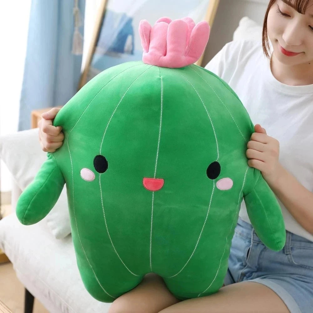 Fluffy Rose Plant Plush Cactus Toy Pillow Cushion For Kids Room 🪴🌸🧸