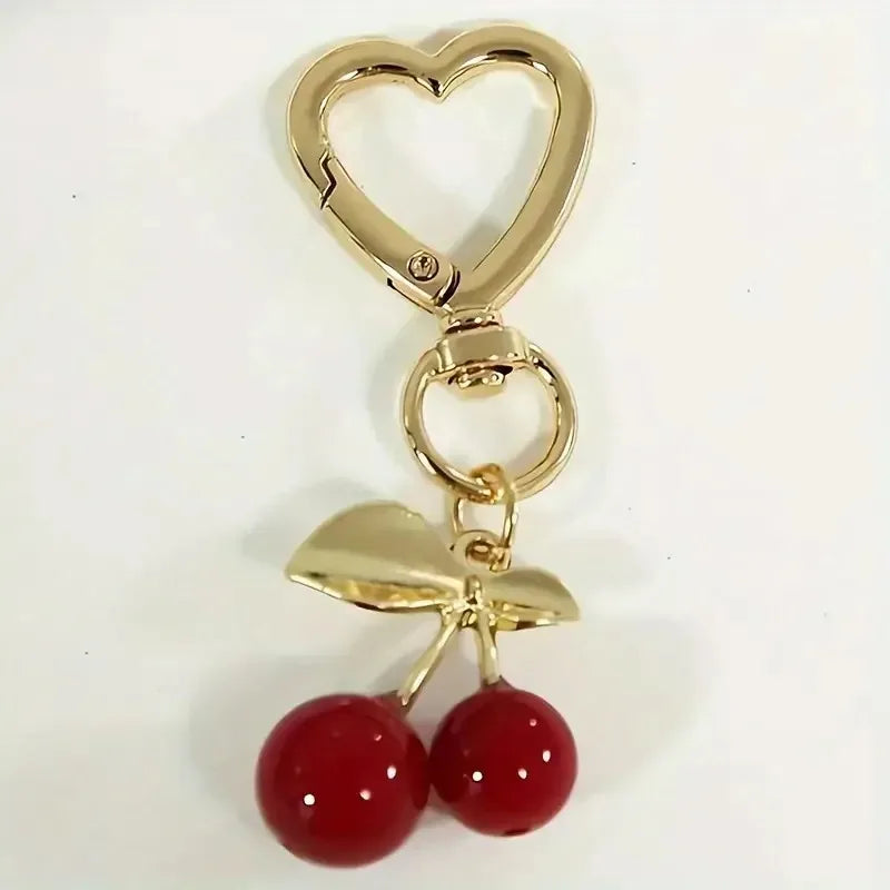 Cherry Blossom Heart Bag Charm With Lobster Clasp Cute Gift For Women 💖🌸