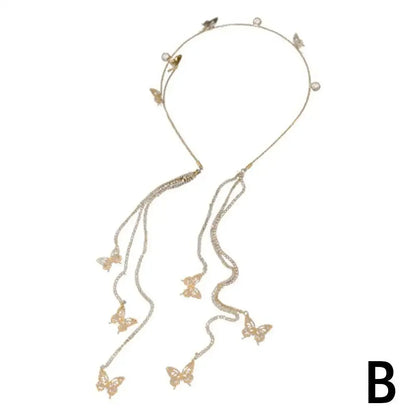 Kawaii Crystal Butterfly Tiara Headband 🌸✨ – Adorned with Rhinestones & Pearls for Girls' Fashion Magic! 🦋💖