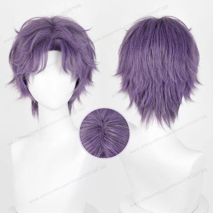 Kawaii Love & Deepspace Cosplay Wig 🌌✨ - 30cm Short Curly Hair, Heat Resistant Anime Wig for Halloween & Parties 🎉