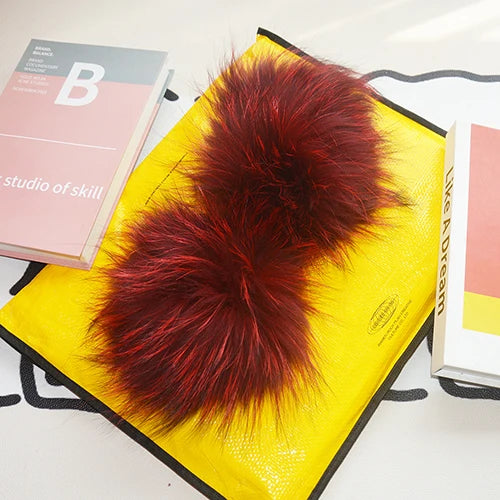 Fox Fur Cuff Arm Warmer For Women Real Fur Wristband Glove 🧣 Soft Cute Style