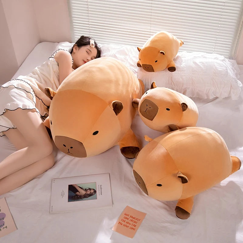 Kawaii Capybara Plush Hug Pillow 🐾✨ | Adorable Round Stuffed Animal Cushion Gift 🎁 | Soft & Cuddly Aquatic Friend