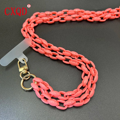 Cute 120cm Anti Lost Phone Lanyard Rope Colorful Acrylic Chain Gift Outdoor 🎀📱