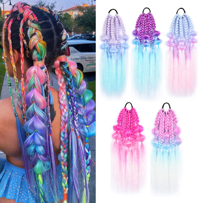 Sparkling Kawaii Bubbles Jumbo Braid Tinsel Hair Extensions 🌈✨