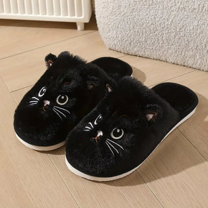 Cozy Plush Cat Slippers For Women Warm Indoor Shoes With Non Slip EVA 🐾🐱