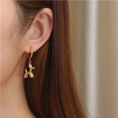 🐾 Adorable Balloon Dog Hoop Earrings 🎈 - Cute Cartoon Jewelry for Trendy Women! 🐶✨