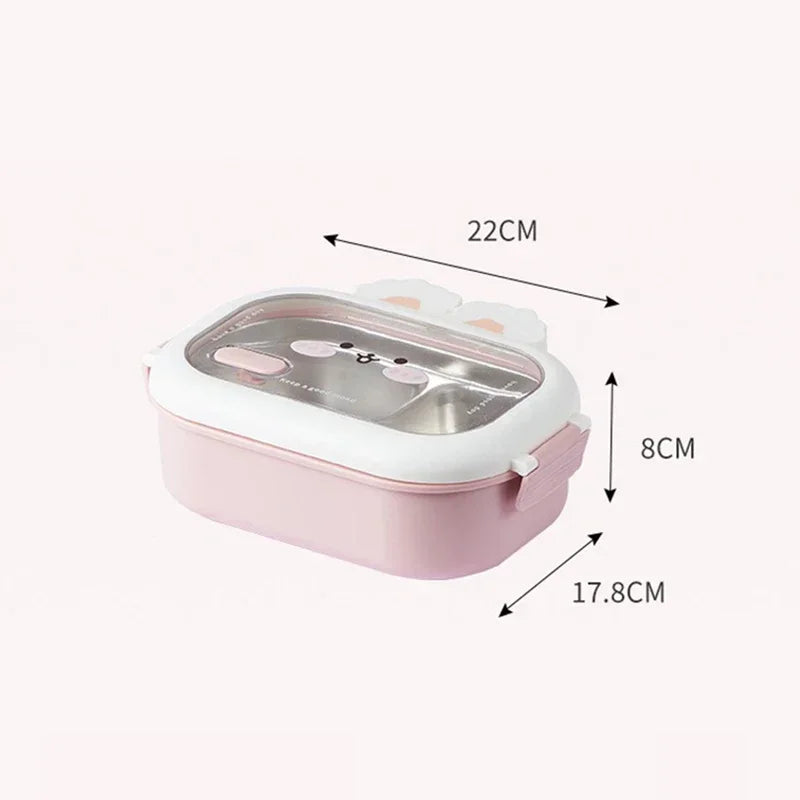 Kawaii Rabbit Bento Box 🐰✨ | Large Capacity Stainless Steel Lunch Box for Kids | Cute Portable Sealed Meal Container 🎁🥪