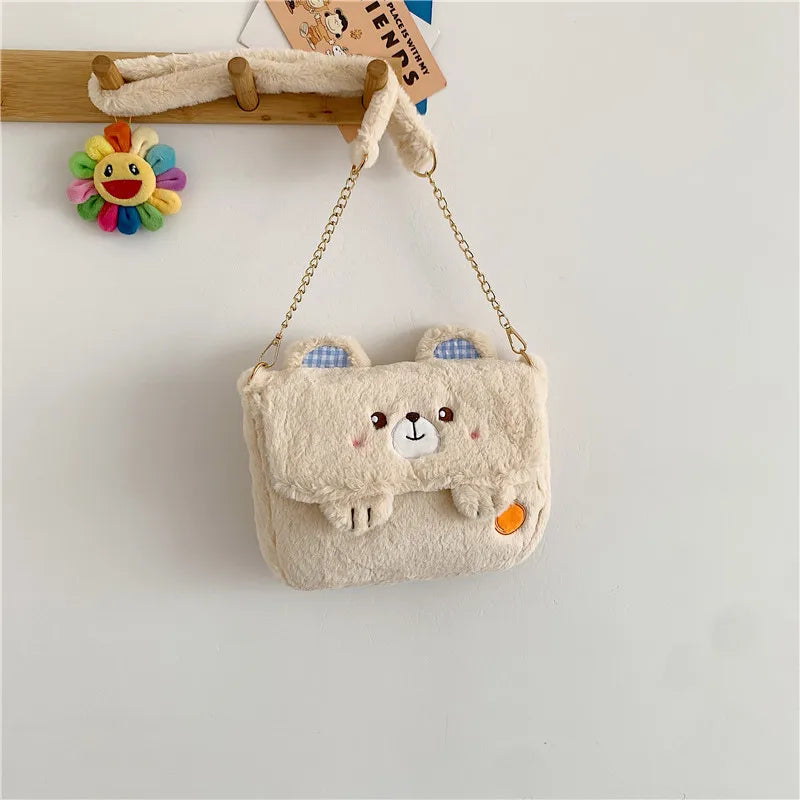 Kawaii Plush Frog Messenger Bag 🐸✨ - Cute Cartoon Shoulder Bag for Girls!
