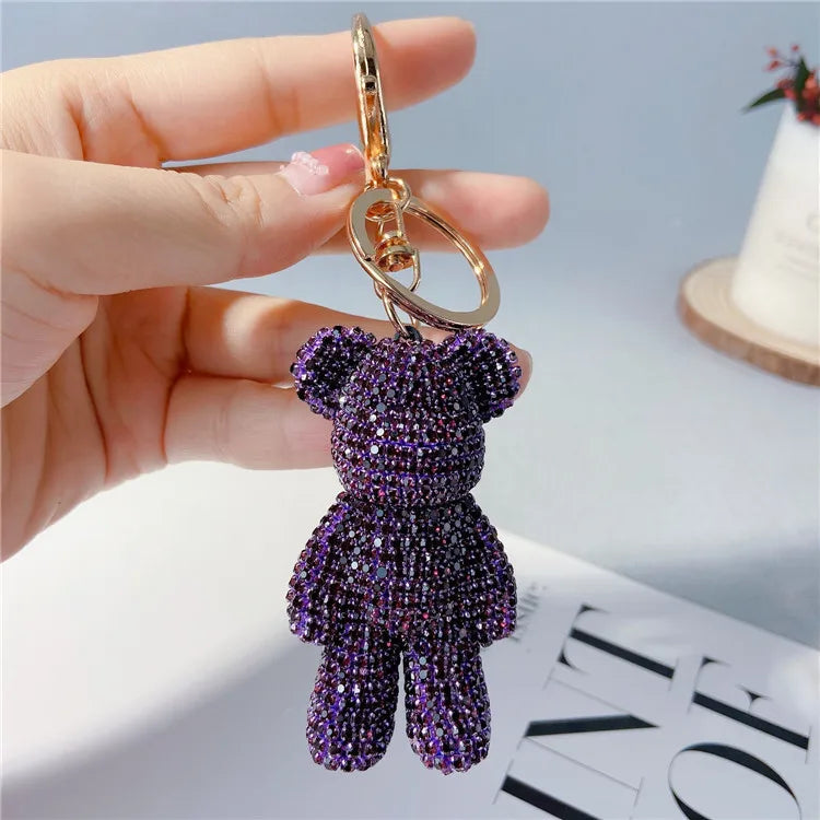 Diamond Studded Teddy Bear Keychain Cartoon Doll Charm 🐻✨