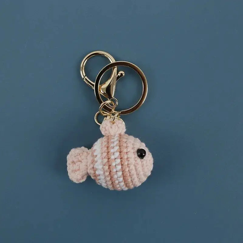 Cute Clown Fish Crochet Keychains For Bags, Handmade Goldfish Charm 🧶🐠