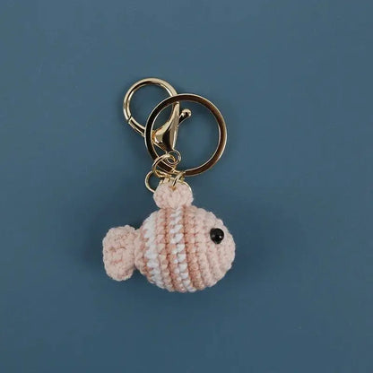 Cute Clown Fish Crochet Keychains For Bags, Handmade Goldfish Charm 🧶🐠