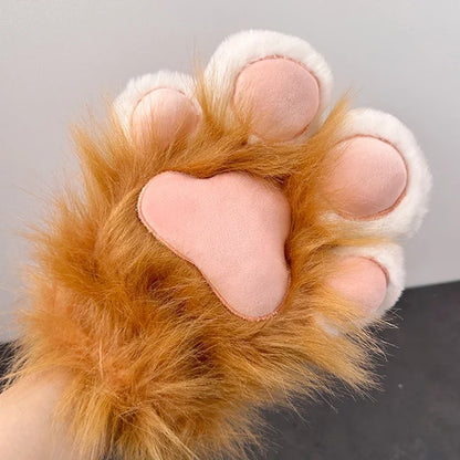 Kawaii Plush Fox Paw Mittens 🦊✨ | Cute Costume Claw Gloves for Halloween & Cosplay 🎃🐾