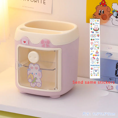 Kawaii Multi-Grid Piggy Desk Organizer 🐷✨ Cute & Fun Pencil Holder for Office Stationery! 🖊️🌈