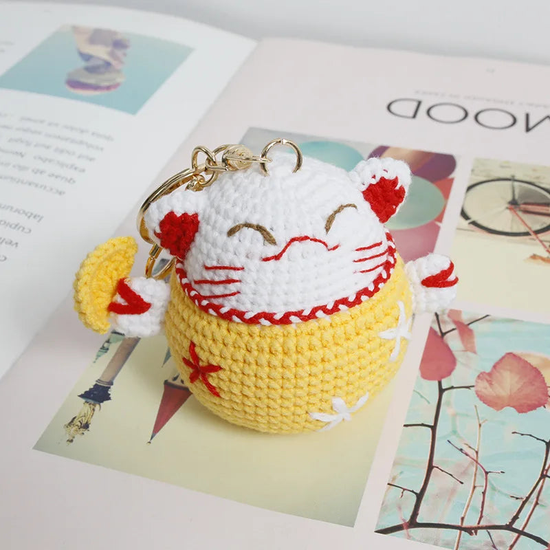Handmade Kitten Crochet Keychain Cute Cat Charm For Keys And Bags Gift 🐱💖