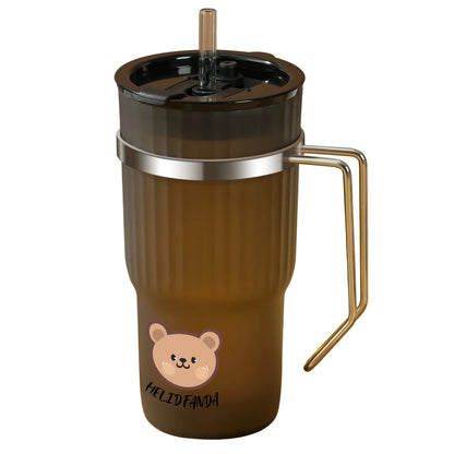 Kawaii 650ML Leak-Proof Coffee Mug ☕✨ - Adorable Portable Tumbler for Travel & Sports! 🌈💧