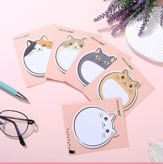 🐾 Adorable Chubby Cat Sticky Notes 🌟 30 Sheets of Purr-fect Memo Fun! 🐱✨