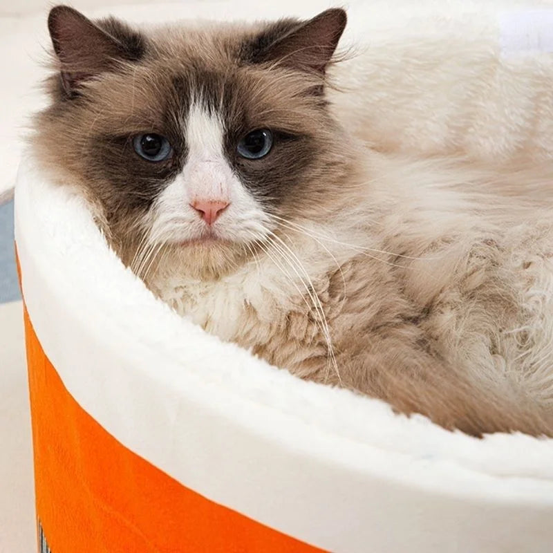 Kawaii Instant Noodle Cozy Pet Bed - Snuggle Haven for Furry Friends 🐾🍜✨