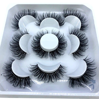 New 5 Pairs 8-25mm Natural 3D False Eyelashes Kit Mink Lashes Full Strip Look Whimsical Cute Glam 🌸✨