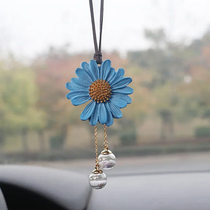 Charming Kawaii Daisy Car Mirror Pendant 🌼✨ | Adorable Plaster Decoration for Auto & Home!