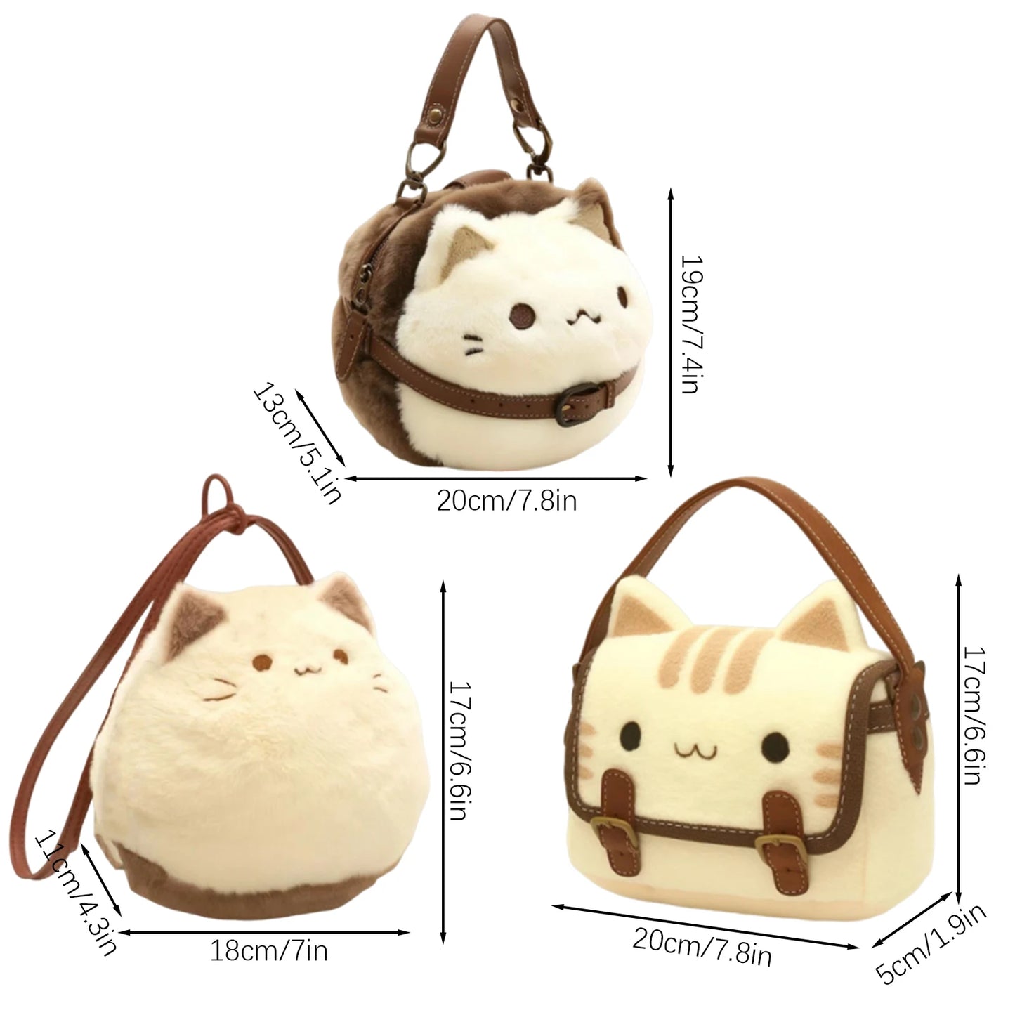 Kawaii Plush Cat Backpack 🐾✨ Adorable Lightweight Daypack for Kids & Teens - Perfect Travel Companion! 🌟🎒