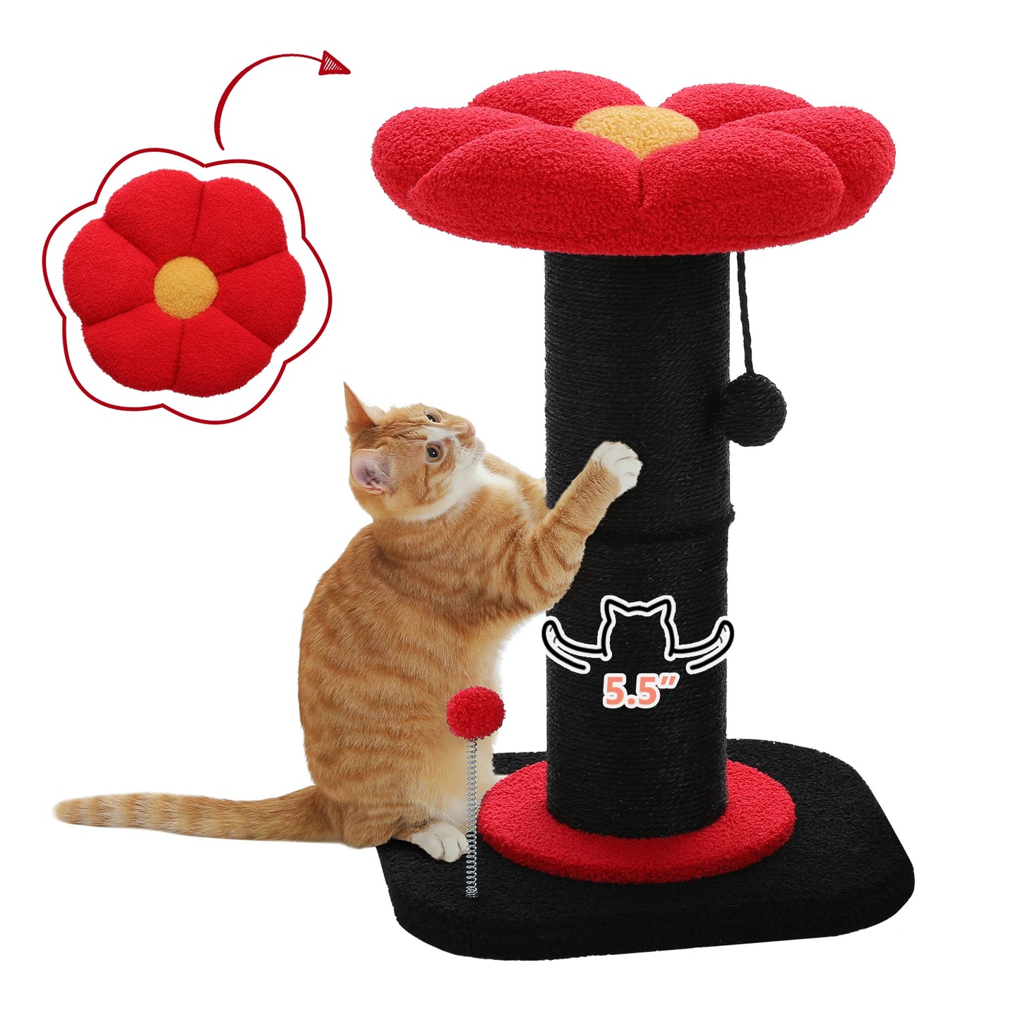 Flower Pink Cat Tree Indoor Scratching Post With Thick Sisal 🐾🌸
