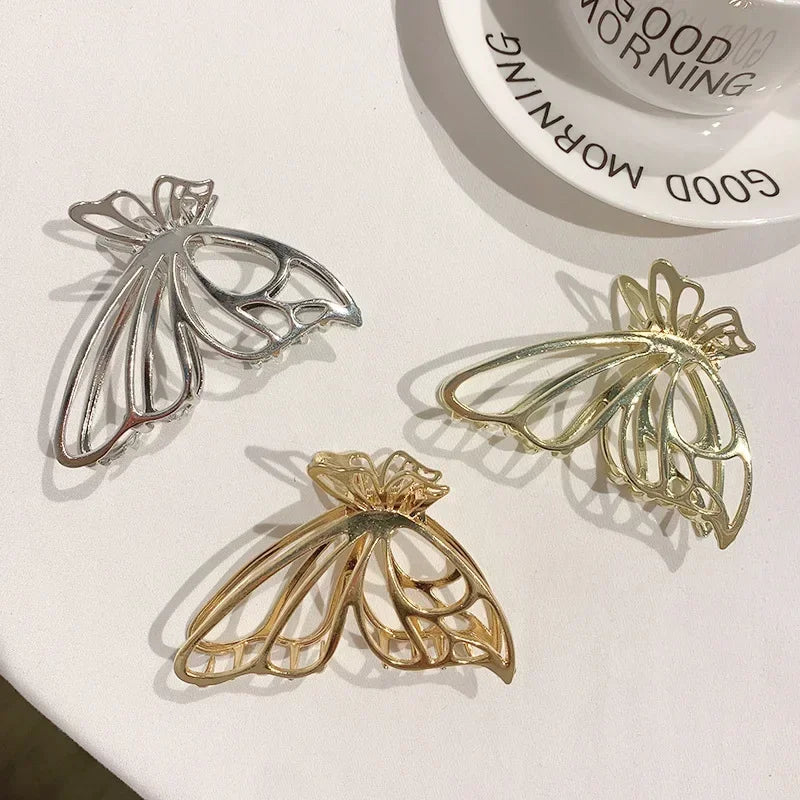 Kawaii Golden Butterfly Hair Claws 🦋✨ | Adorable Hollow Out Clips for Stylish Women 💖🌟