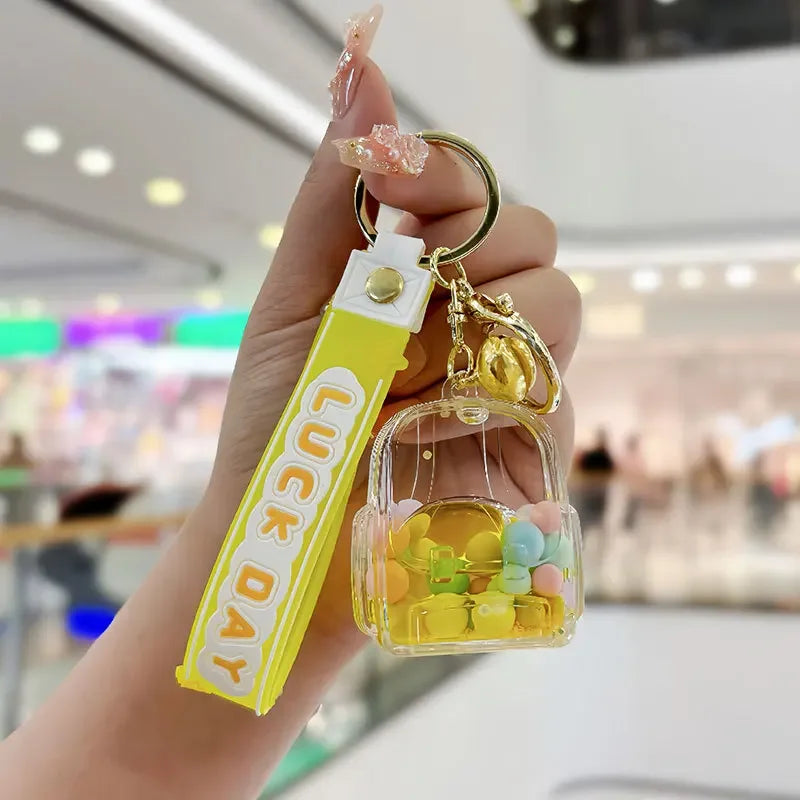 Adorable Cartoon Cat Claw Keychain 🌟✨ Floating Liquid Sand & Couples Pendant for Fun Car & Bag Decor! 🐾❤️ - Pixie Quill