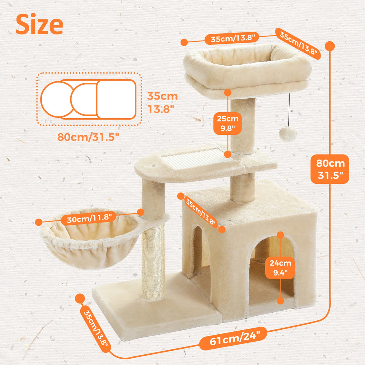Whisker Wonderland Cat Tree Tower For Indoor Cats Grey Two Styles With Scratching Posts Hammock Top Perch 🐱🪵
