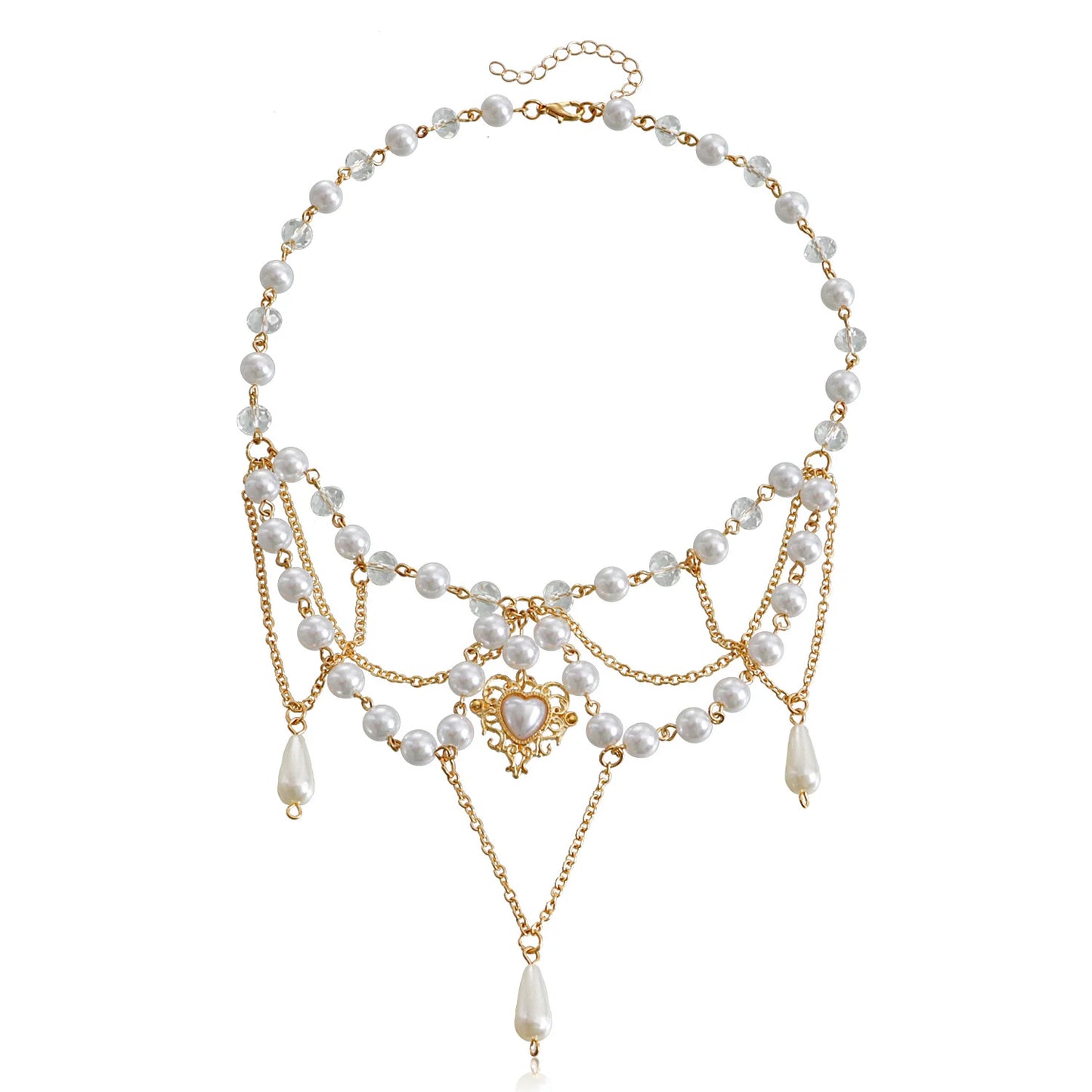 Kawaii Butterfly Pearl Tassel Necklace 🌸✨ | Double Layer High Gloss Design for Women 💖