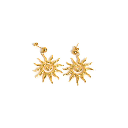 Hollow Sun Shape Stainless Steel Stud Earring For Women 14K Plated Cute Solar Charm 💖☀️ Dainty Vintage Vibe