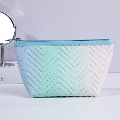Kawaii Gradient Makeup Pouch 🌈✨ | Stylish PU Leather Cosmetic Bag for Travel & Essentials 🎀💖