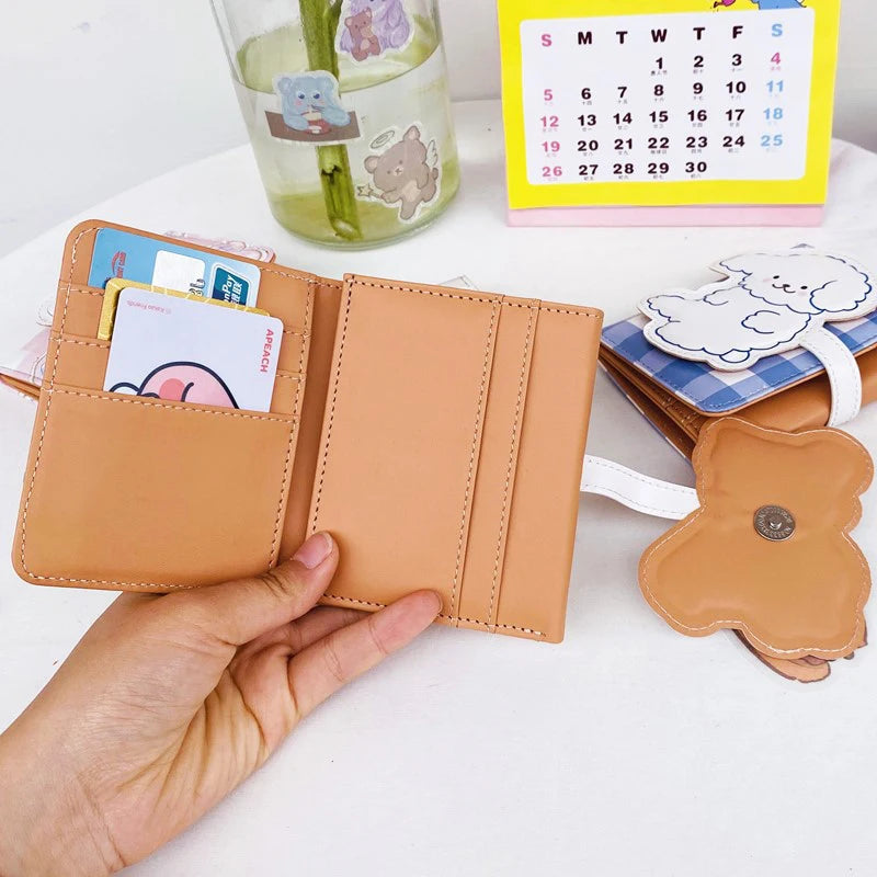 Adorable Kawaii Bear Wallet 🐻💕 - Cute Coin Purse & Card Holder for Students! - Pixie Quill