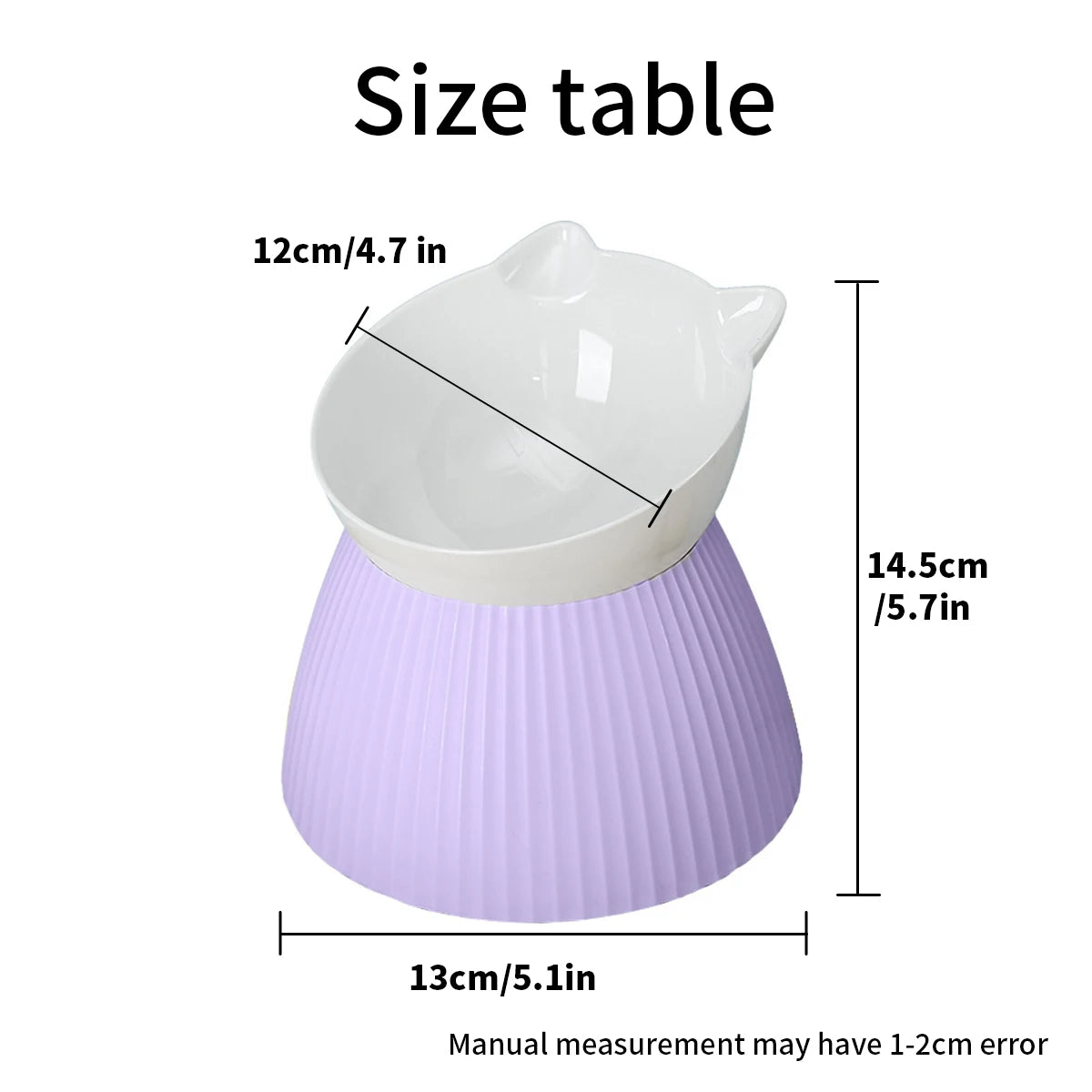 Kawaii Cat Bowl Set 🐾✨ | 15° Tilted Elevated Feeder Stand for Comfy Dining 🐱💖