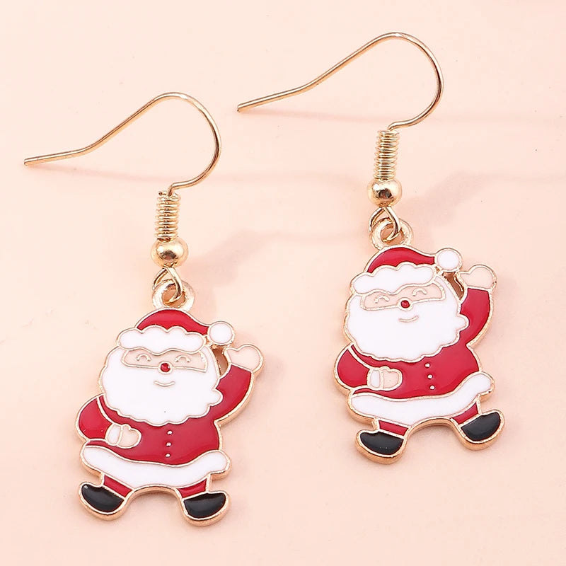 Whimsical Christmas Drop Earrings For Women Tree Deer Santa Dangle Jewelry 🎄✨