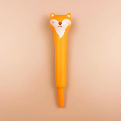Kawaii 1Pc Adorable Cartoon Fruit Animal Gel Pen 🍓🐻 Soft & Squishy Decompression Stationery for Kids 🎉 0.5mm Fun Writing Tool