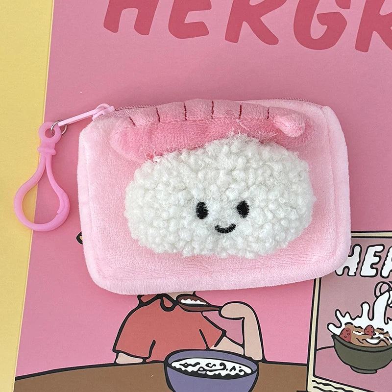 Sushi Delight Wallet Keychain 🍣💕 | Adorable Shrimp & Veggie Roll Card Holder 🎉 | Ideal Gift for Lovely Ladies! 🌼 - Pixie Quill