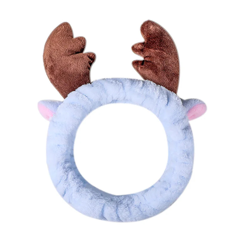 Women Wash Face Makeup Soft Coral Fleece Elastic Headband Head Wrap Cute Rabbit Bow Animal Ears Hairband Girl Hair Accessories
