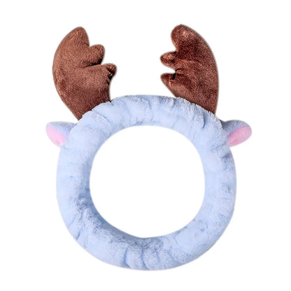 Women Wash Face Makeup Soft Coral Fleece Elastic Headband Head Wrap Cute Rabbit Bow Animal Ears Hairband Girl Hair Accessories