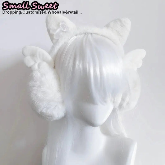 Winter Gothic Angel Earmuffs With Cat Ear Plush Wings ❄️😺 Cozy Warmth